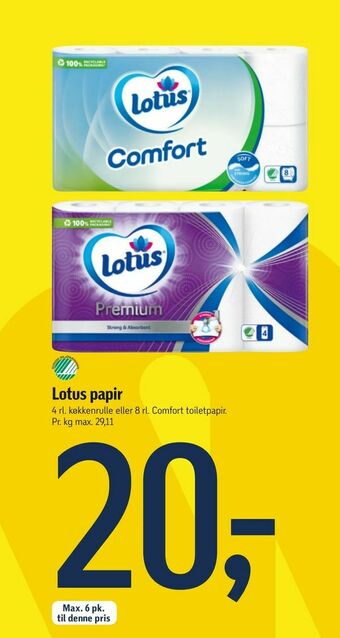 Føtex Lotus papir tilbud
