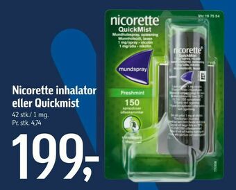 Nicorette inhalator eller Quickmist