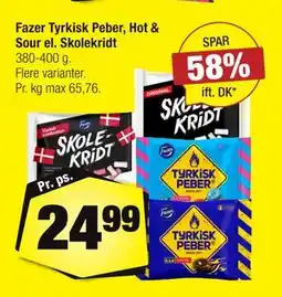 Calle Fazer Tyrkisk Peber, Hot & Sour el. Skolekridt tilbud