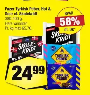 Calle Fazer Tyrkisk Peber, Hot & Sour el. Skolekridt tilbud