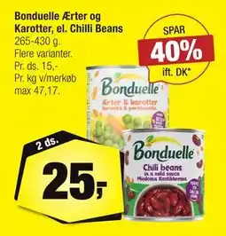 Calle Bonduelle Ærter og Karotter, el. Chilli Beans tilbud