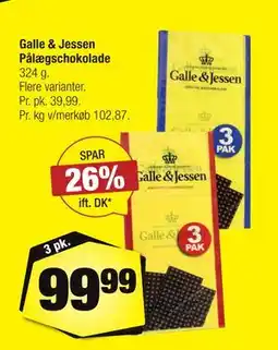 Calle Galle & Jessen Pålægschokolade tilbud