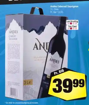 Calle Andes Cabernet Sauvignon tilbud