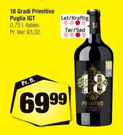 Calle 18 Gradi Primitivo Puglia IGT tilbud