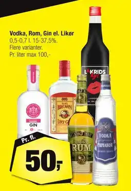 Calle Vodka, Rom, Gin el. Likør tilbud