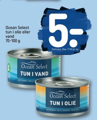REMA 1000 Ocean Select tun i olie eller vand tilbud