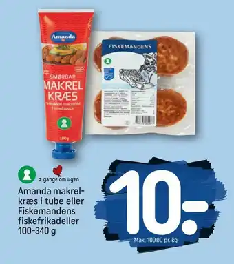 Amanda makrel kræs i tube eller Fiskemandens fiskefrikadeller