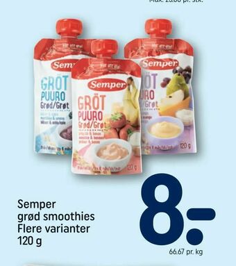 REMA 1000 Semper grød smoothies tilbud