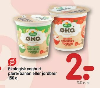REMA 1000 Økologisk yoghurt pære/banan eller jordbær tilbud