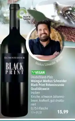 Citti Weingut Markus Schneider Black Print Rotweincuvée Qualitätswein tilbud