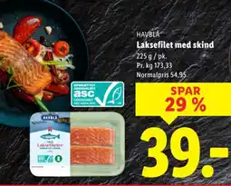 Lidl HAVBLA Laksefilet med skind tilbud