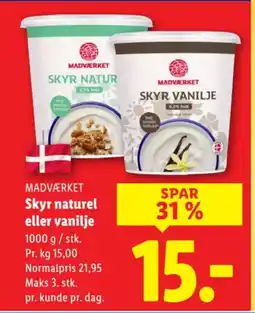 Lidl Madværket skyr naturel eller vanilje tilbud