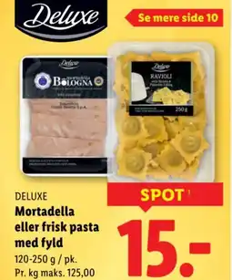 Lidl Deluxe mortadella eller frisk pasta med fyld tilbud