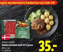 Lidl Danish crown hakket oksekød med 35% grønt tilbud