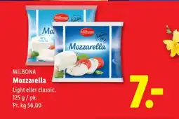 Lidl Milbona mozzarella tilbud