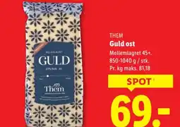 Lidl THEM Guld ost tilbud