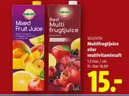 Lidl Solevita multifrugtjuice eller multivitaminsaft tilbud