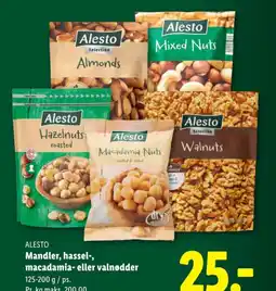 Lidl Alesto Mandler, hassel-, macadamia- eller valnødder tilbud
