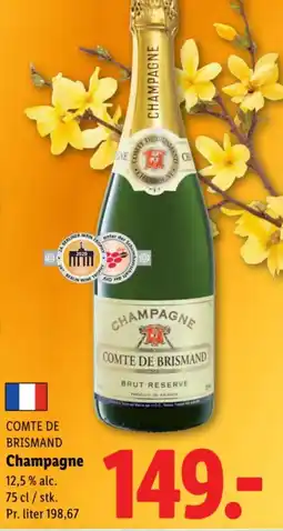Lidl Comte de brismand brut reserve Champagne tilbud