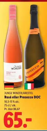 Lidl Junge winzer/arestel Rosé eller Prosecco DOC tilbud