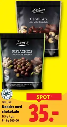 Lidl Deluxe nødder med chokolade tilbud