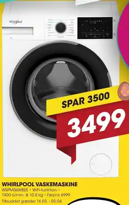 Punkt1 Whirlpool vaskemaskine tilbud