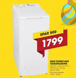Punkt1 Senz topbetjent vaskemaskine tilbud