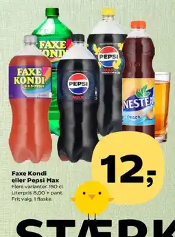 SuperBrugsen Faxe Kondi eller Pepsi Max tilbud