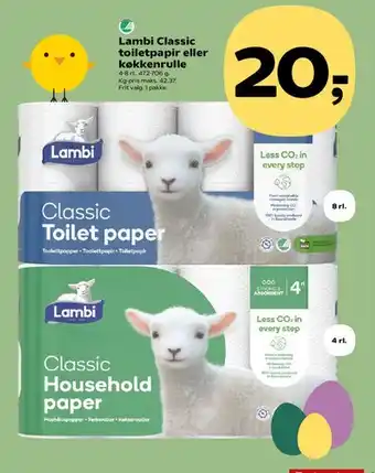 SuperBrugsen Lambi Classic toiletpapir eller køkkenrulle tilbud