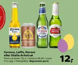 SuperBrugsen Corona, Leffe, Peroni eller Stella Artois øl tilbud