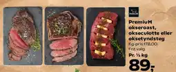 SuperBrugsen Premium okseroast, okseculotte eller oksetyndsteg tilbud