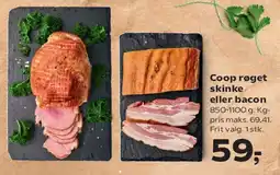 SuperBrugsen Coop røget skinke eller bacon tilbud