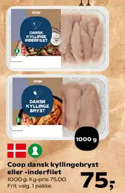 SuperBrugsen Coop dansk kyllingebryst eller -inderfilet tilbud