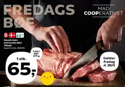 SuperBrugsen Dansk Kalv entrecote eller ribeye tilbud