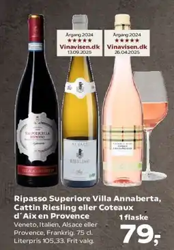 SuperBrugsen Ripasso Superiore Villa Annaberta, Cattin Riesling eller Coteaux d'Aix en Provence tilbud