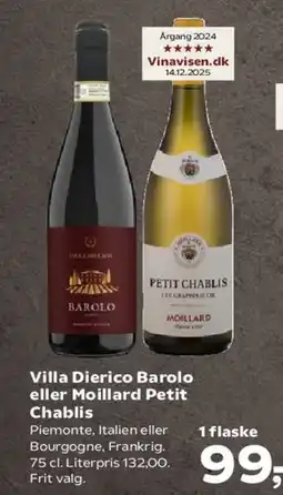 SuperBrugsen Villa Dierico Barolo eller Moillard Petit Chablis tilbud