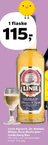 SuperBrugsen Linie Aquavit, Dr. Nielsen Bitter eller Pure Lakrids/Pure Shots tilbud