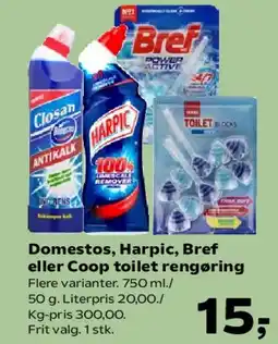 SuperBrugsen Domestos, Harpic, Bref eller Coop toilet rengøring tilbud