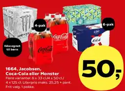 SuperBrugsen 1664, Jacobsen, Coca-Cola eller Monster tilbud