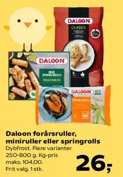 SuperBrugsen Daloon forårsruller, miniruller eller springrolls tilbud