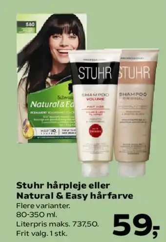 SuperBrugsen Stuhr hårpleje eller Natural & Easy hårfarve tilbud