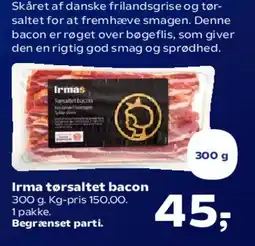 SuperBrugsen Irma tørret bacon tilbud