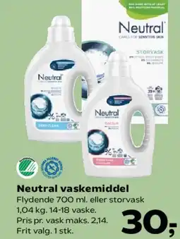 SuperBrugsen Neutral vaskemiddel tilbud