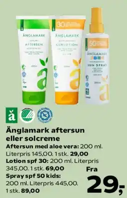 SuperBrugsen Änglamark aftersun eller solcreme tilbud