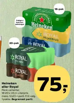 Kvickly Heineken eller Royal tilbud