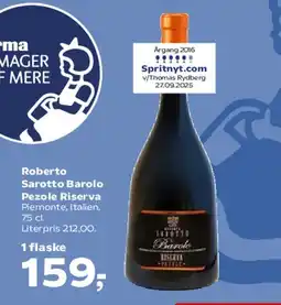 SuperBrugsen Roberto Sarotto Barolo Pezolo Riserva tilbud