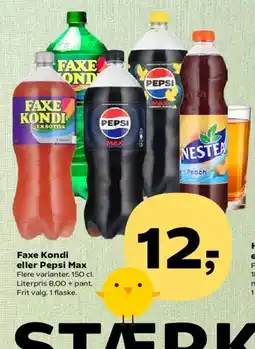 Kvickly Faxe Kondi eller Pepsi Max tilbud