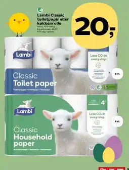 Kvickly Lambi Classic toiletpapir eller køkkenrulle tilbud