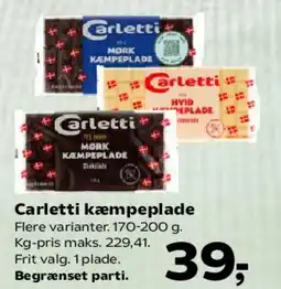 Kvickly Carletti kæmpeplade tilbud