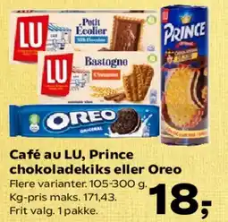 Kvickly Café au LU, Prince chokoladekiks eller Oreo tilbud